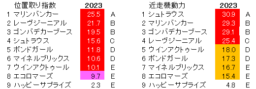 2023　サウジアラビアＲＣ　位置取り指数 - コピー
